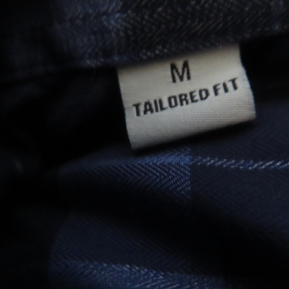 Twillory Untuck(able) Navy Plaid Stretch Tailored Fit Button-Up Shirt Size M - Picture 5 of 8
